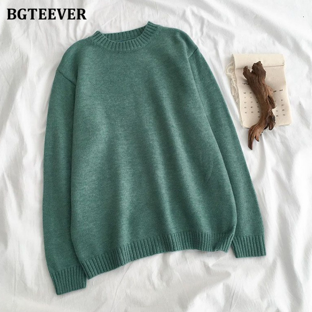 Women's Sweaters BGTEEVER Autumn Winter Basic Knitted Sweater for Women Casual O-neck Loose Solid Female Pullovers Jumpers Knitting Tops 221123