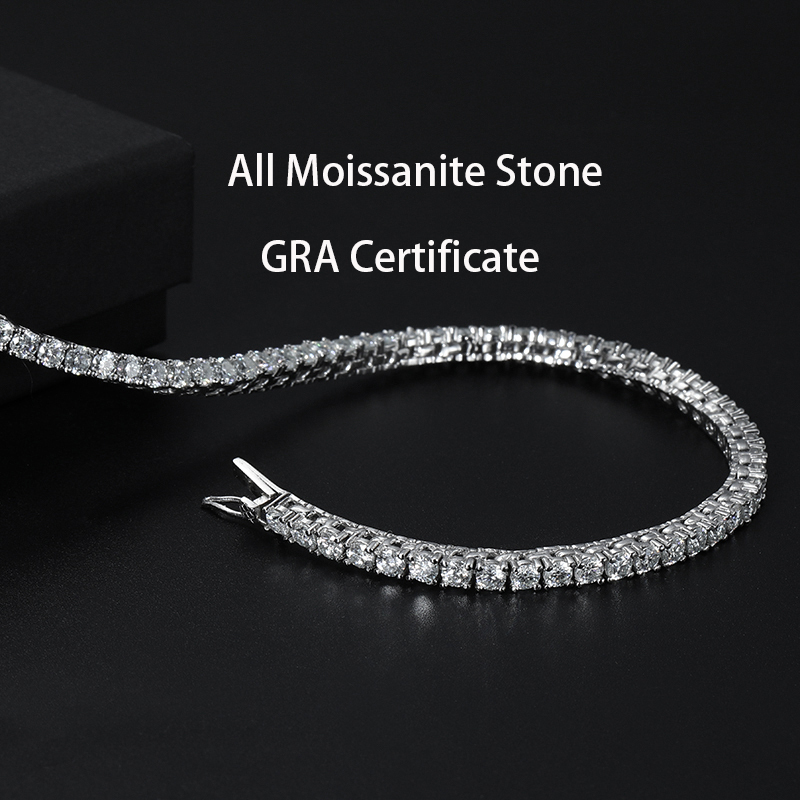 Pendant Necklaces Smyoue 33545mm 100% All Moissanite for Women Men Sparkling Lab Diamond Tennis Chain 925 Sterling Silver 221119