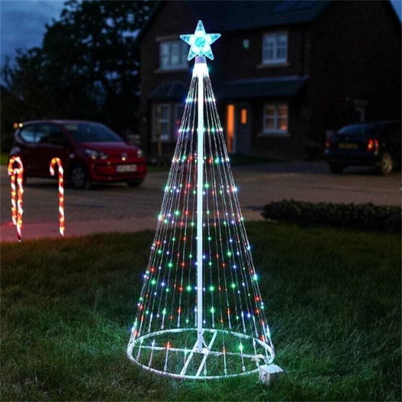 LED Christmas Tree String Waterfall Star Lights Outdoor Lightshow for Garden Yards Wedding Party 2024 - Resin, Customizable, Multicolor