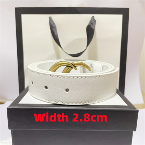 2023 Fashion width 2.8cm classic Ladies designer belt in red white yellow black Casual letter smooth buckle belt with box
