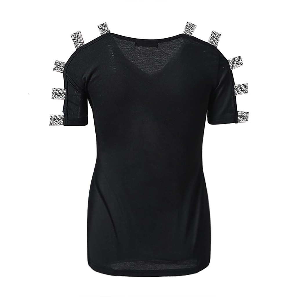 Women's Jumpsuits Rompers Women Sequins Blouse V Neck Sexy Hollow Out Blouses Summer Fashion Short Sleeve Shirt Top Female Casual Glitter Tunic T