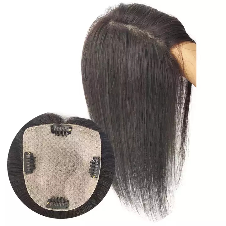 Virgin european human hair toppers real natural silk base women toupee topper for thinning hair 15x16cm 6x6inch Diva1