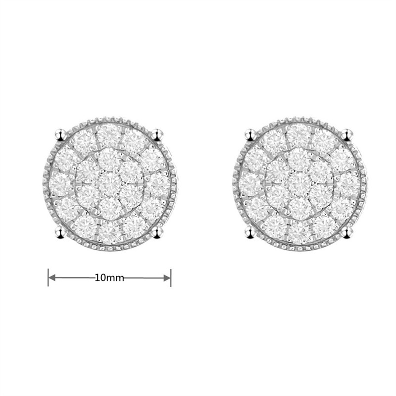 Unisex Fashion Jewelry 10K Gold Pass Test Shiny Moissanite Diamond Earrings for Men Women for Nice Gift