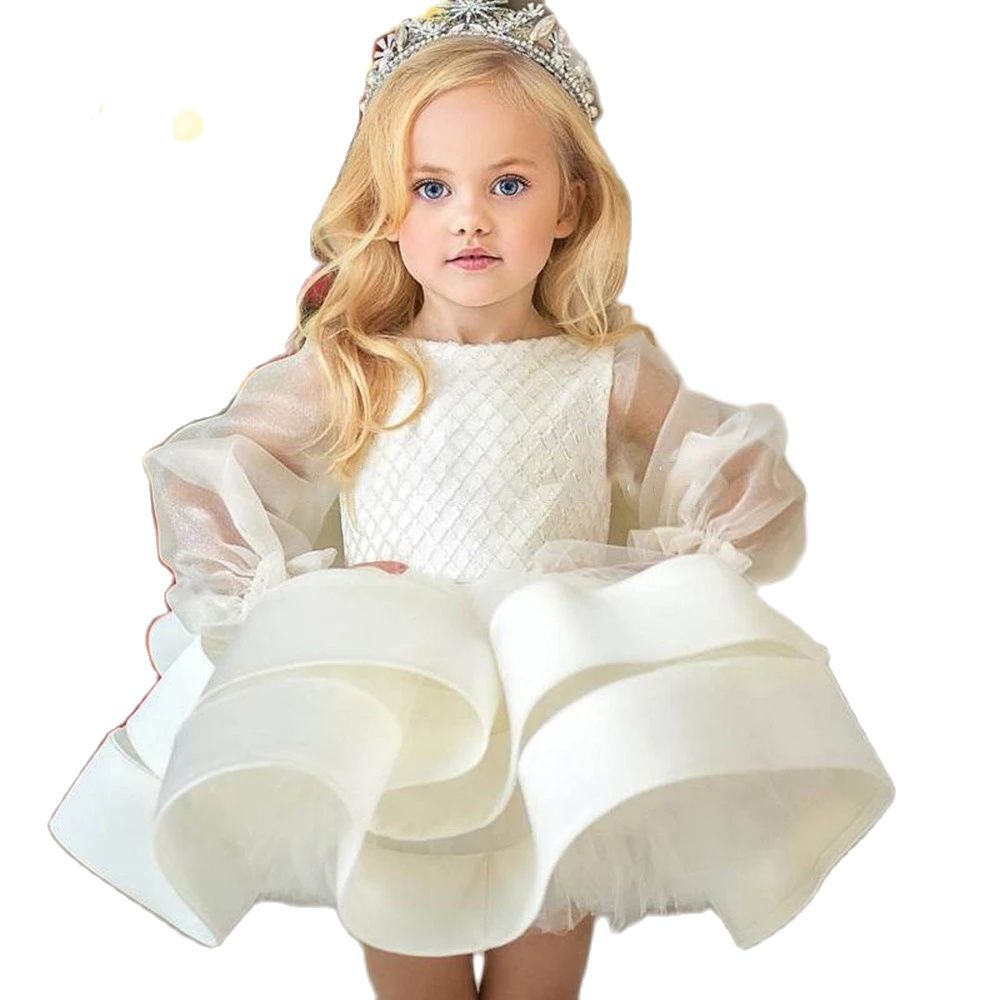 wers Girls Charming Dresses Satin Pleat Lace Bateau Full Sleeve Zipper A e Gowns Novia Do New Party