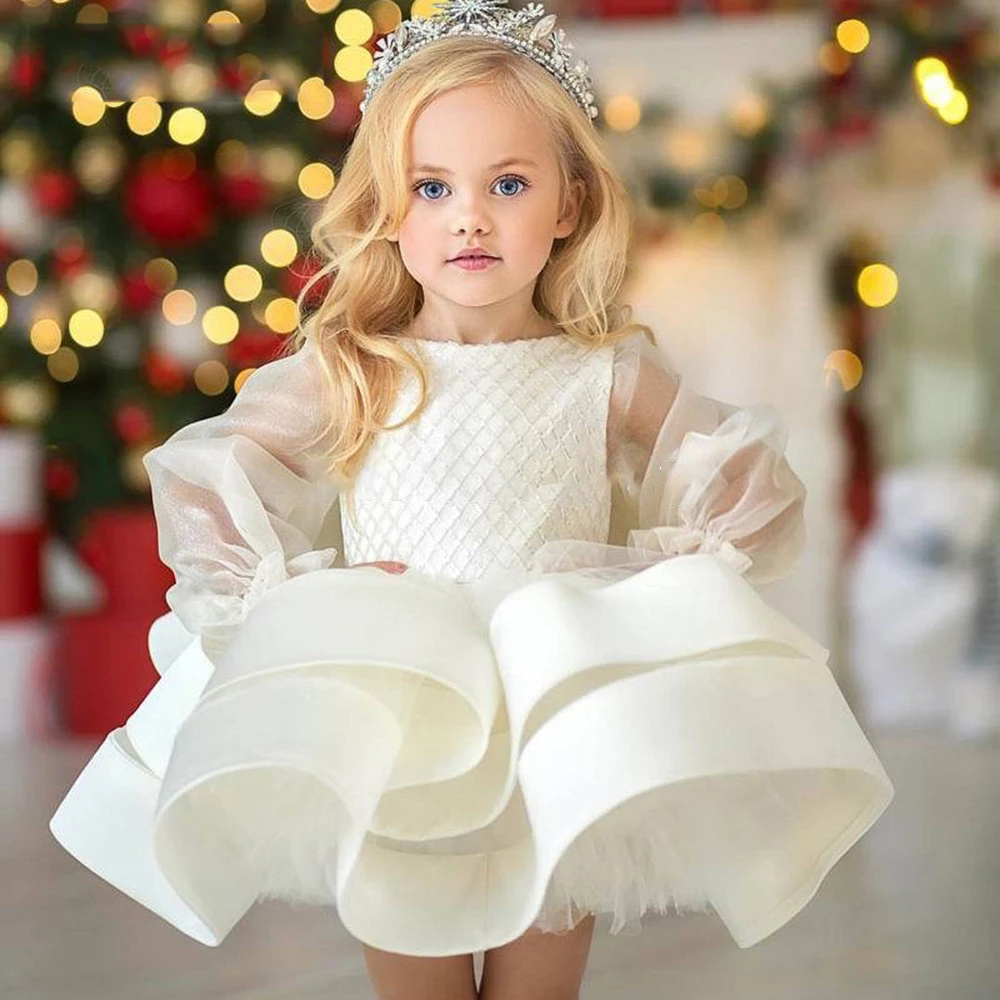 wers Girls Charming Dresses Satin Pleat Lace Bateau Full Sleeve Zipper A e Gowns Novia Do New Party
