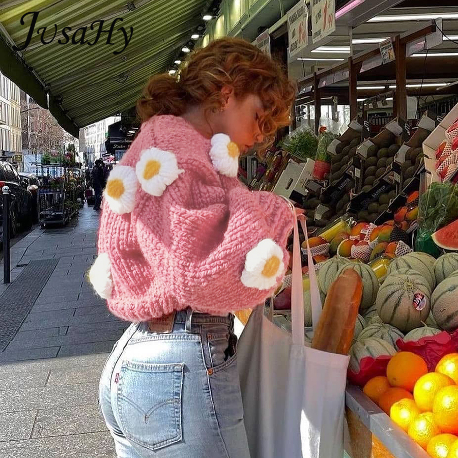Women's Knits Tees JuSaHy Elegant Strawberry Decoration Christmas Cardigan Sweaters for Women Girls' Single Breasted Loose V-Neck Coat Cloth