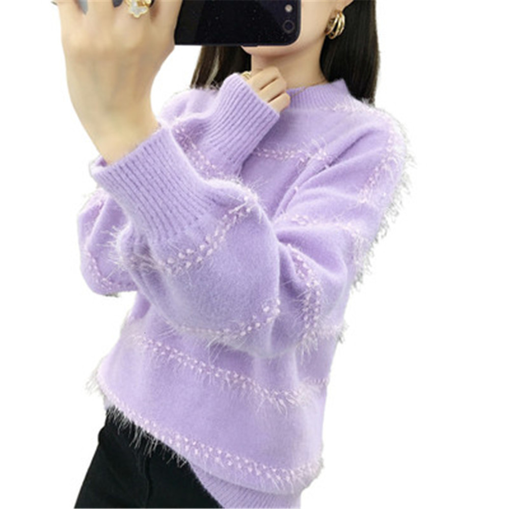 Women's Sweaters Lady Elegant Casual Warm Jumper Female Loose Pullover Tops Fashion Autumn Women Solid Knitted Pullovers 221123