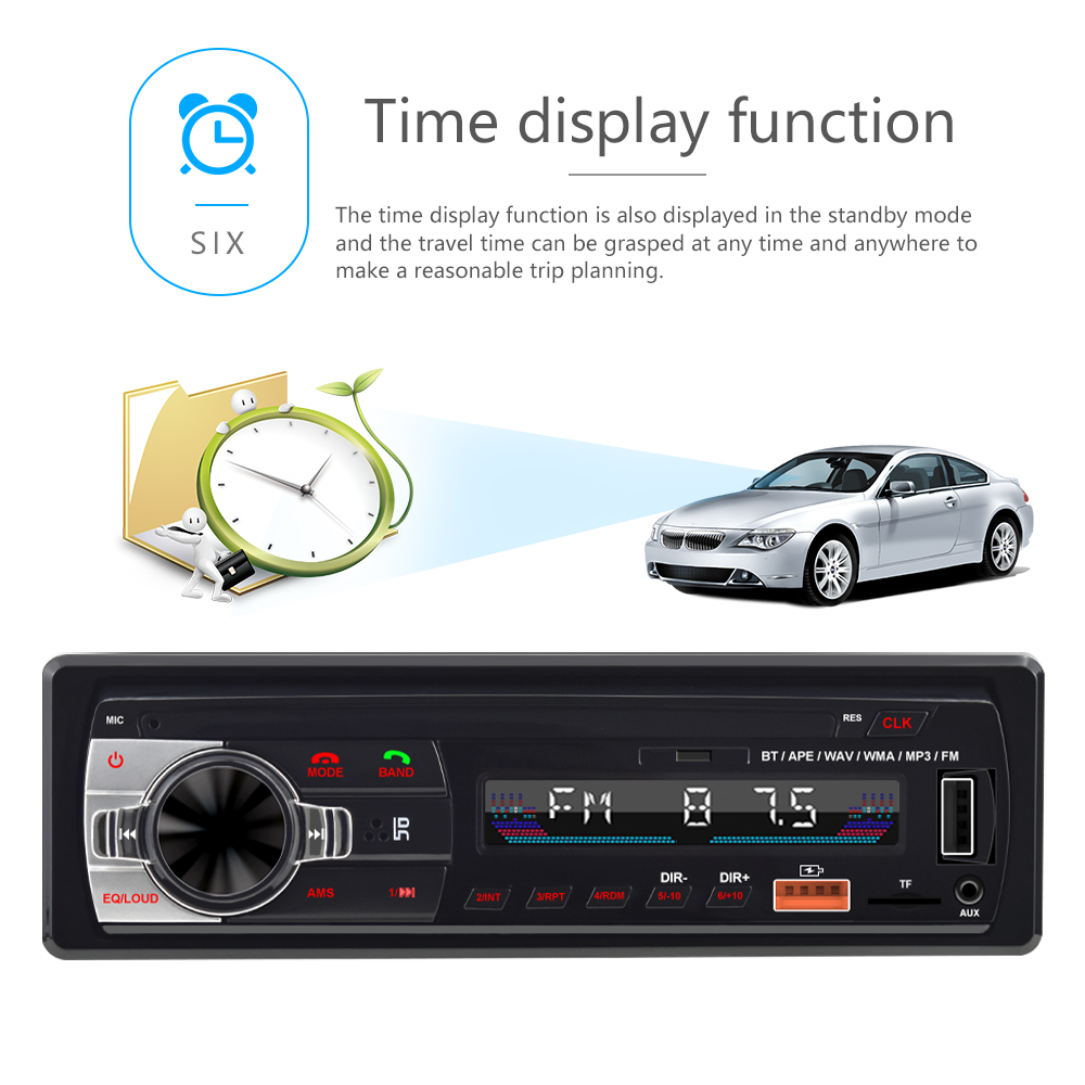 Car Radio Digital Bluetooth FM Radio Stereo Audio Music USB/SD with In Dash AUX Input Car MP3 Player