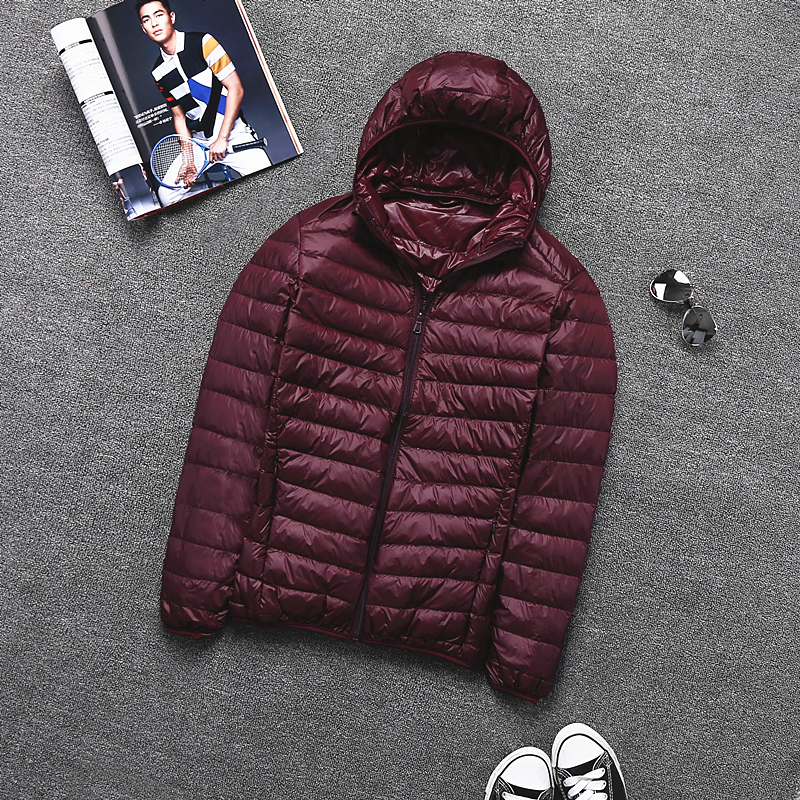 Men's Down Parkas Autumn Fashion Boutique Solid Color Light and Thin Casual Hooded Collar Jacket / Mens Coat 221123