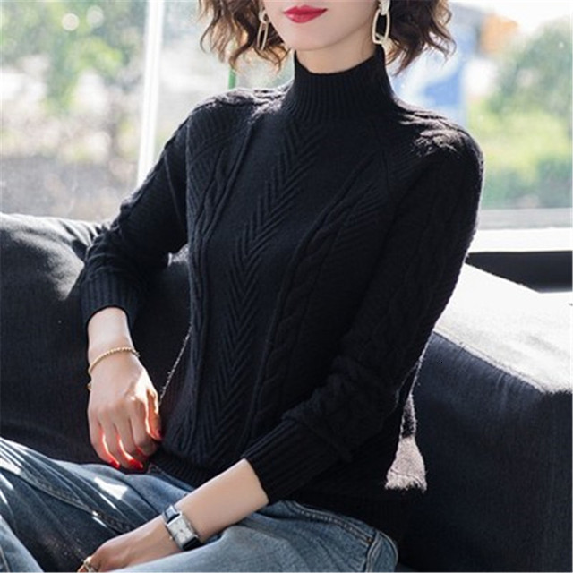 Women's Sweaters Korean Autumn Winter Women Knitted Turtleneck Sweater Casual Soft Jumper Fashion Slim Femme Elastic Pullovers Ladies 221123