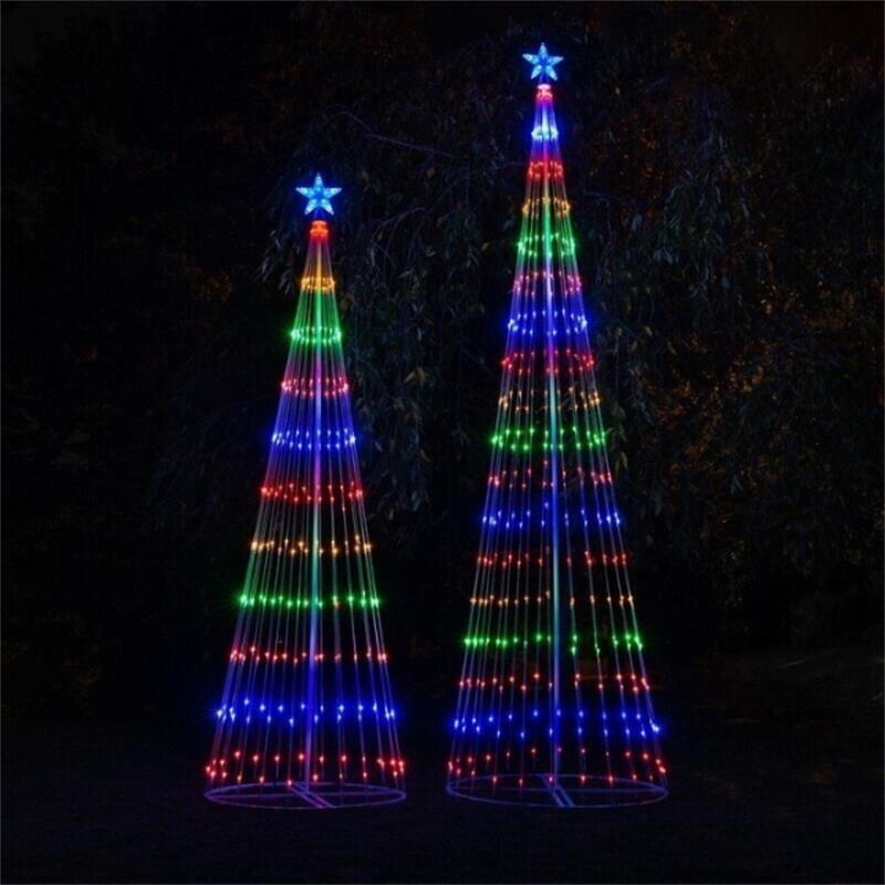 LED Christmas Tree String Waterfall Star Lights Outdoor Lightshow for Garden Yards Wedding Party 2024 - Resin, Customizable, Multicolor