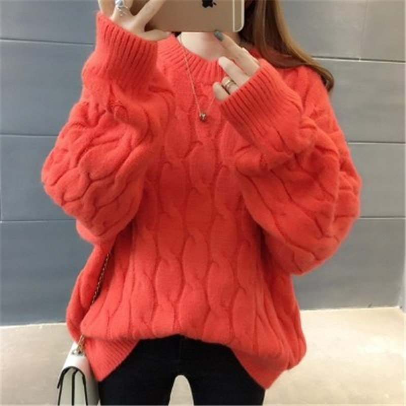 Women's Sweaters Blue O-Neck Twisted Sweater Women Autumn Winter Fashion Long Sleeve Cashmere Pullovers Female Knitted Jumper Tops PZ2530 221123