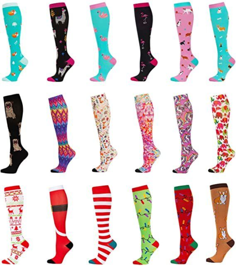 Party Favor Compression Socks Women & Men Best For Running Athletic Crossfit Flight Travel Nurses Outdoor Cycling Long Pressure Stockings P1123
