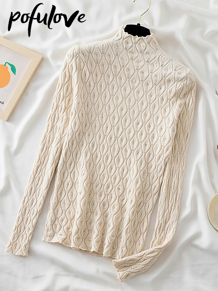 Women's Sweaters Half Turtleneck Women Knitwear Slim Solid Color Pullover Autumn and Winter Warm Knitted Jumper Soft Pull 221123