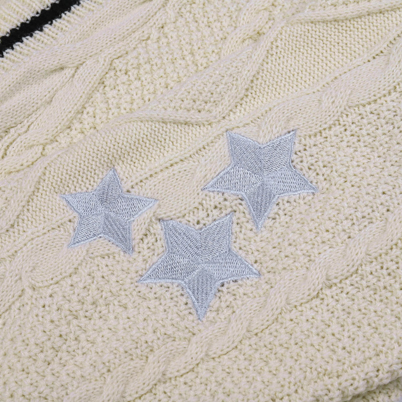 Women's Knits Tees Autumn Tay Star Embroidered Cardigan Lor V-neck Knitted Sweater Fashion Warm Swif T Beige Holiday 221123
