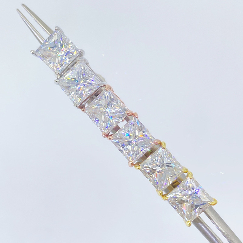 4mm-8mm S925 Sterling Silver Gold Plated Pass Test Moissanite Diamond Earrings Studs Nice Gift for Men Women