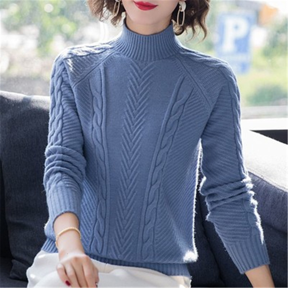 Women's Sweaters Korean Autumn Winter Women Knitted Turtleneck Sweater Casual Soft Jumper Fashion Slim Femme Elastic Pullovers Ladies 221123