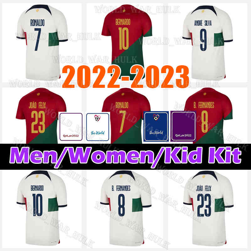 

22/23 PortugalS 7 RONALDO Soccer jerseys B.FERNANDES BRUNO FERNANDES JOAO FELIX 2022 Bernardo Diogo J. DANILO Portugal DIEGO COSTA ANDRE SILVA Mens Kids Youth Women Kit, Kid kit 2022 jersey(pu tao ya)+patch