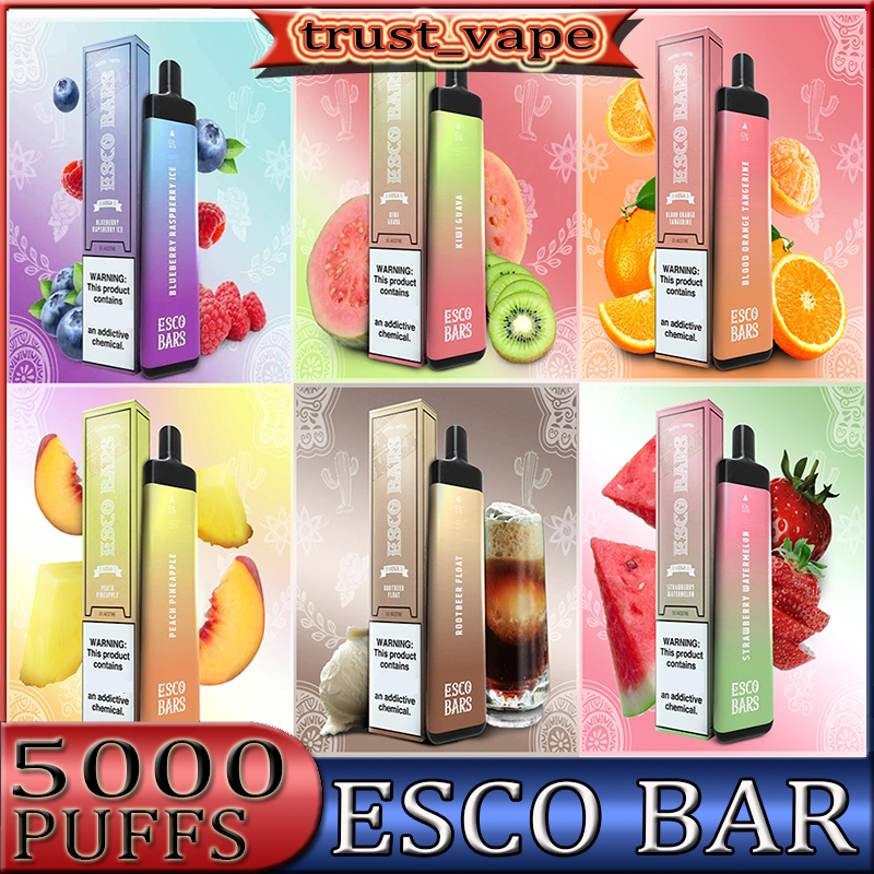 Disposables Vape Electronic Cigarettes Device Starter Kit ESCO BAR 5000 Puffs 600Mah Battery 14Ml Pre-Filled Pod With Built-In Mesh Coil Pen Esco Bars Mega
Disposables Vape Electronic Cigarettes Device Starter Kit ESCO BAR 5000 Puffs 600Mah Battery 14Ml Pre-Filled Pod With Built-In Mesh Coil Pen Esco Bars Mega