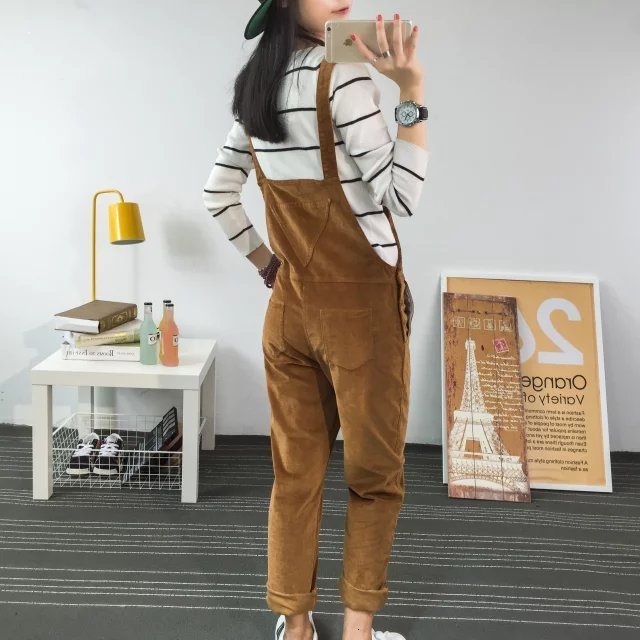 Women's Jumpsuits Rompers Spring Jumpsuits Women Slimtype Corduroy Overalls Female Mori girl Solid color Pants Cute Casual Jumpsuits Pants Autumn