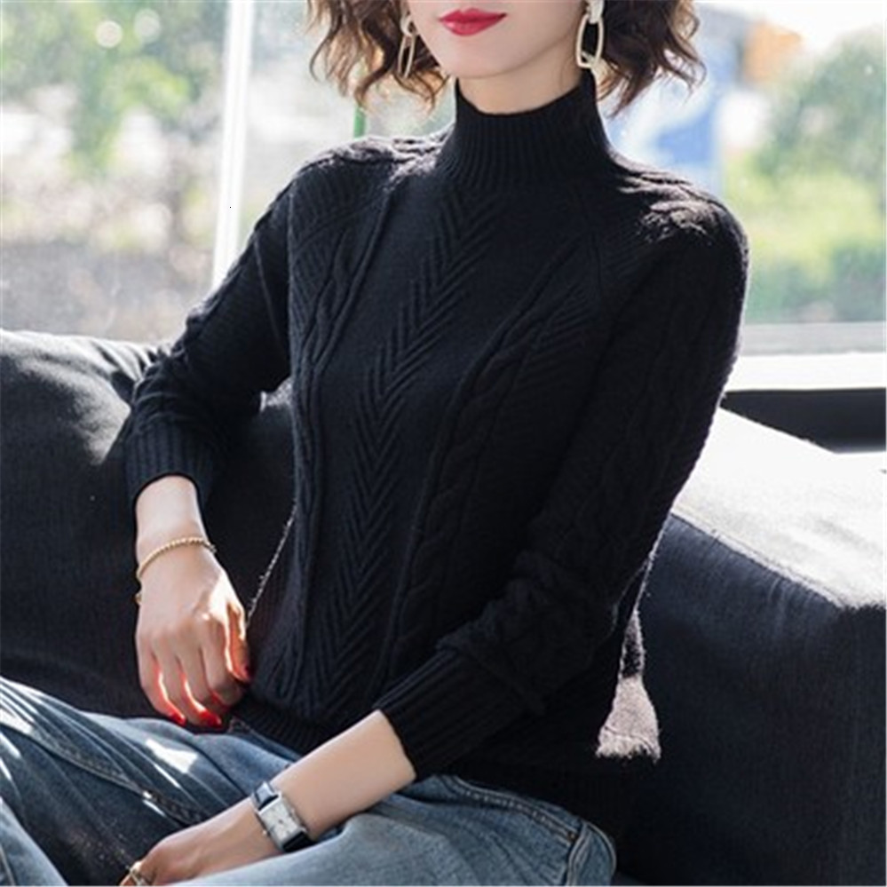 Women's Sweaters Korean Autumn Winter Women Knitted Turtleneck Sweater Casual Soft Jumper Fashion Slim Femme Elastic Pullovers Ladies 221123