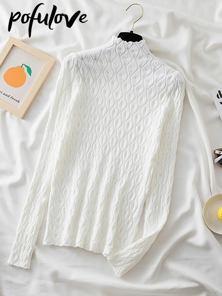 Women's Sweaters Half Turtleneck Women Knitwear Slim Solid Color Pullover Autumn and Winter Warm Knitted Jumper Soft Pull 221123