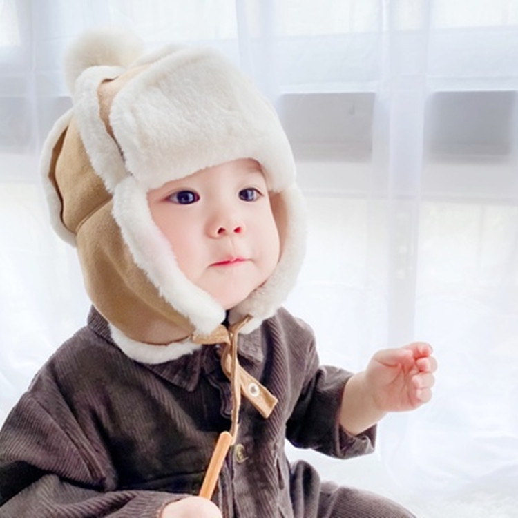 Caps Hats Baby Boys Girls Kids Children Ear Flap Muff Winter Warm Plush Cotton Outdoor Lei Feng Beanie Gifts 46-51cm 221122