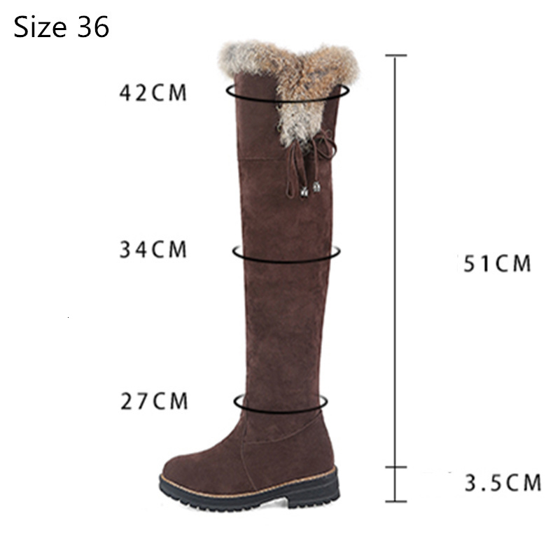 Boots Warm Snow Women Winter Shoes Over Knee High Boot Ladies Fashion Low Heels Fur Plush Long Female 221122 3bc3
