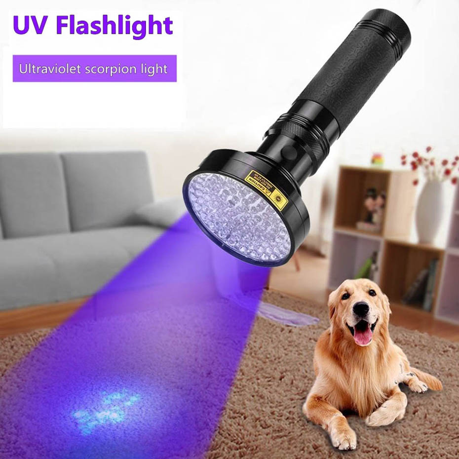 

18W 100Led High Power UV Flashlight Torch 395nm Ultraviolet Scorpions Pet Urine Leakage Detection Led Light AA Battery