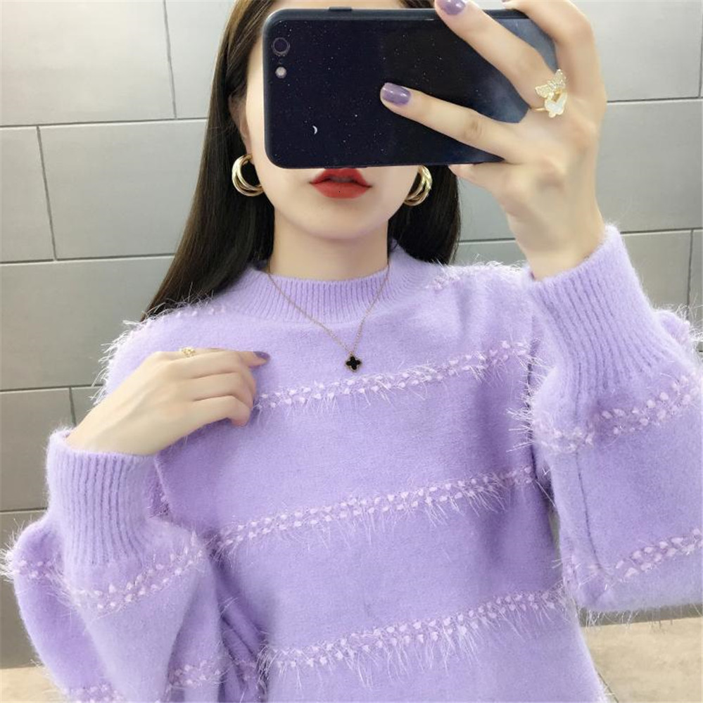 Women's Sweaters Lady Elegant Casual Warm Jumper Female Loose Pullover Tops Fashion Autumn Women Solid Knitted Pullovers 221123