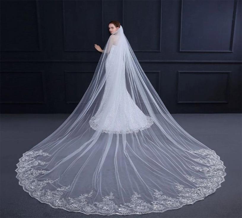 3M Cathedral Length Long White Ivory Beige Champagne Bridal Wedding Veils with Comb Tulle and Lace Appliques New 8045268
3M Cathedral Length Long White Ivory Beige Champagne Bridal Wedding Veils with Comb Tulle and Lace Appliques New 8045268