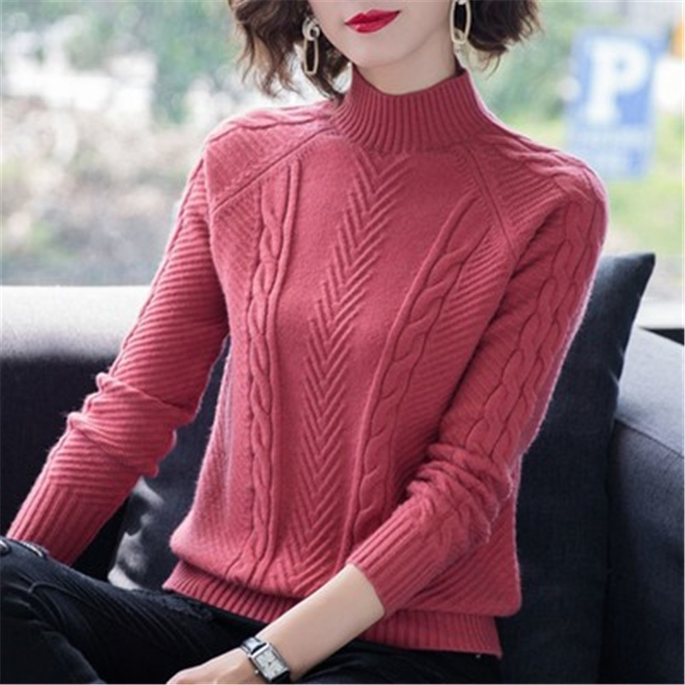 Women's Sweaters Korean Autumn Winter Women Knitted Turtleneck Sweater Casual Soft Jumper Fashion Slim Femme Elastic Pullovers Ladies 221123