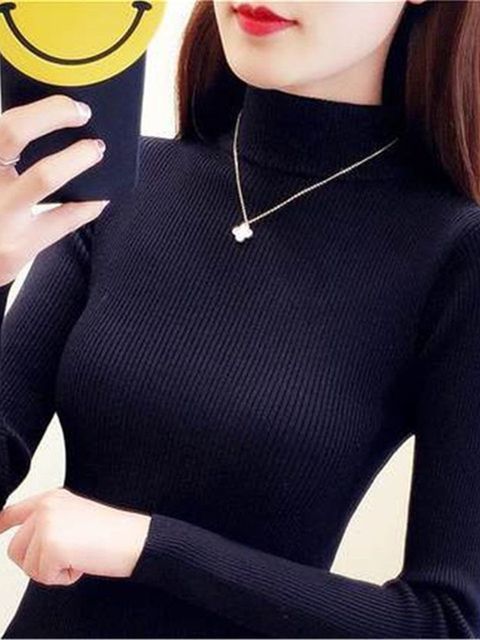 Women's Sweaters Autumn Fashion Elastic Women Sweater Turtleneck Pullovers Long Sleeve Korean Slim Solid Jumper Casual Basic Pull Femme S-4XL 221