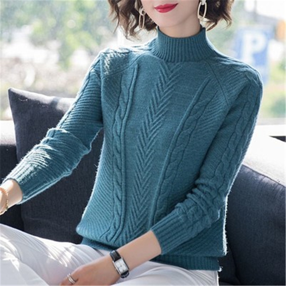 Women's Sweaters Korean Autumn Winter Women Knitted Turtleneck Sweater Casual Soft Jumper Fashion Slim Femme Elastic Pullovers Ladies 221123