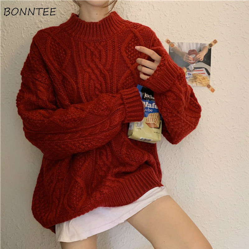 Women's Sweaters Pullovers Women Harajuku Korean Solid Chic Spring Autumn Vintage Femme Lady Soft All-match O-Neck Jumpers 221123
