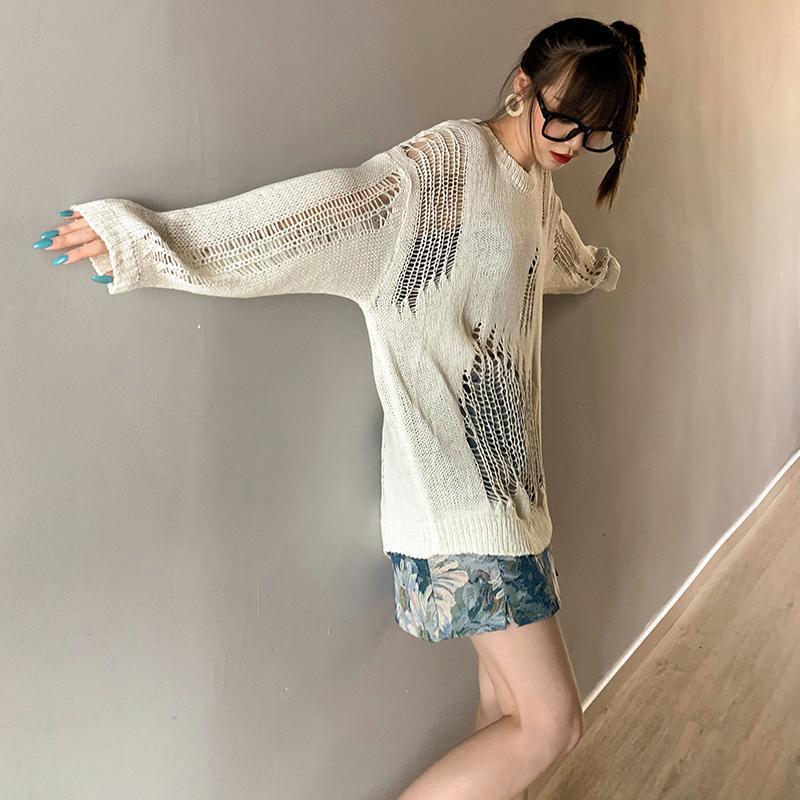 Women's Sweaters Women Loose Casual Fashionable O-Neck Knitting Solid Simple Korean Style Chic Daily Autumn Trendy Long Sleeve Pullovers 221123