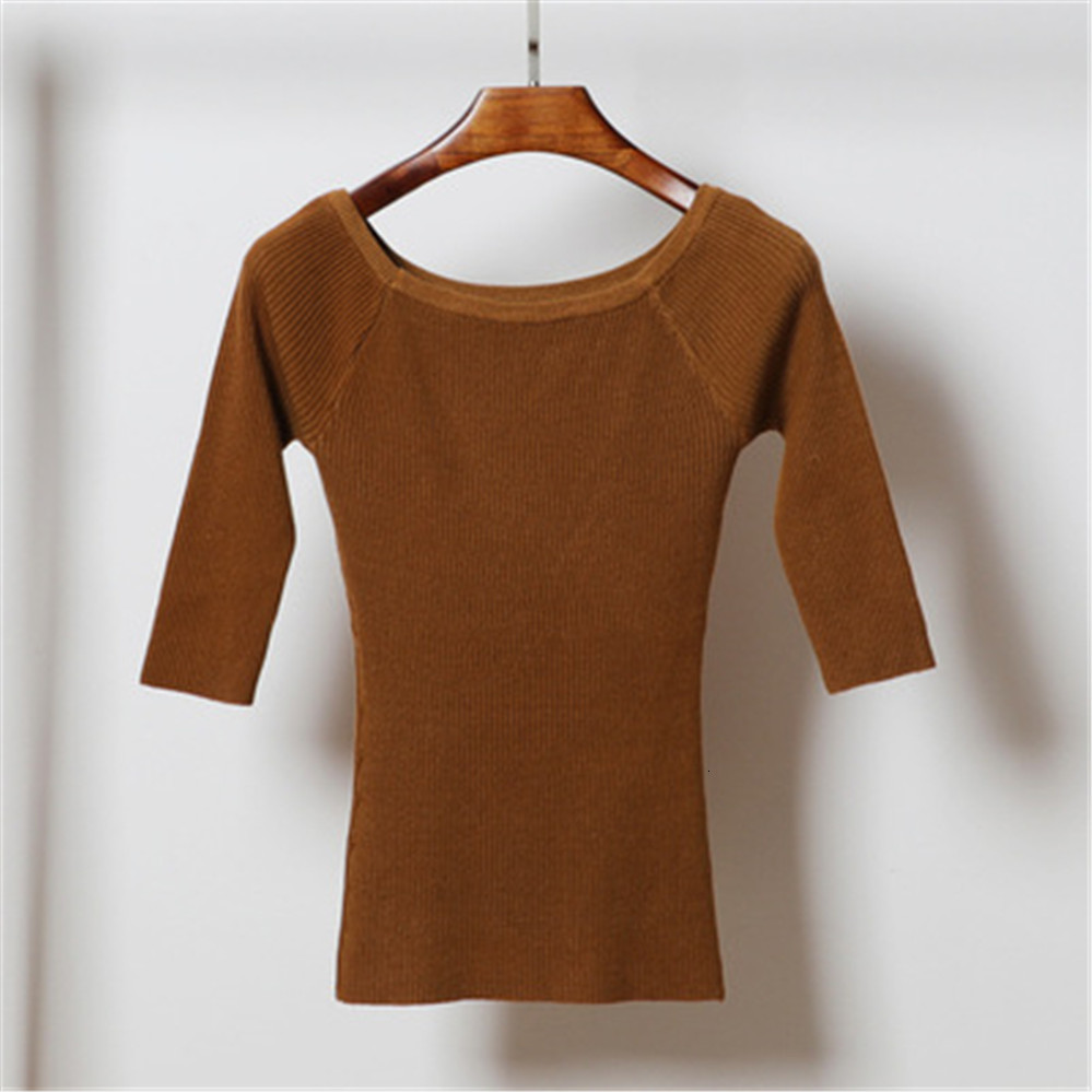 Women's Sweaters korean style sweaters for women fashion tops clothing Basic clothes brown black white pullovers knitted blouses 221123