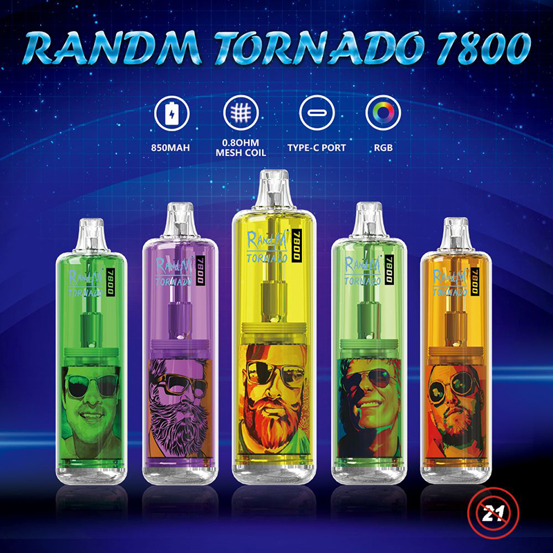 RandM Tornado 7800 Puff Disposable E-cigarettes vape disposables 15ml vapes 850mah 6 Colors RGB light 12 flavors cigarrillos desechables
RandM Tornado 7800 Puff Disposable E-cigarettes vape disposables 15ml vapes 850mah 6 Colors RGB light 12 flavors cigarrillos desechables