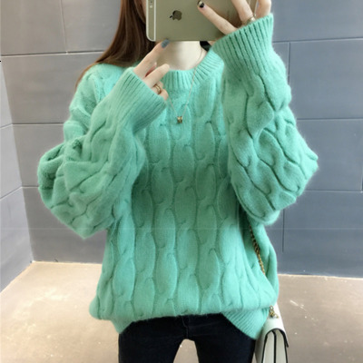 Women's Sweaters Blue O-Neck Twisted Sweater Women Autumn Winter Fashion Long Sleeve Cashmere Pullovers Female Knitted Jumper Tops PZ2530 221123