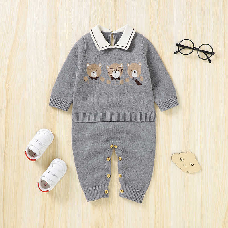 Clothing Sets Newborn Baby Set Cotton Knit Infant Girl Boy Romper Blanket Cute Bears Toddler Long Sleeve Jumpsuit Bedding Quilt Y2211