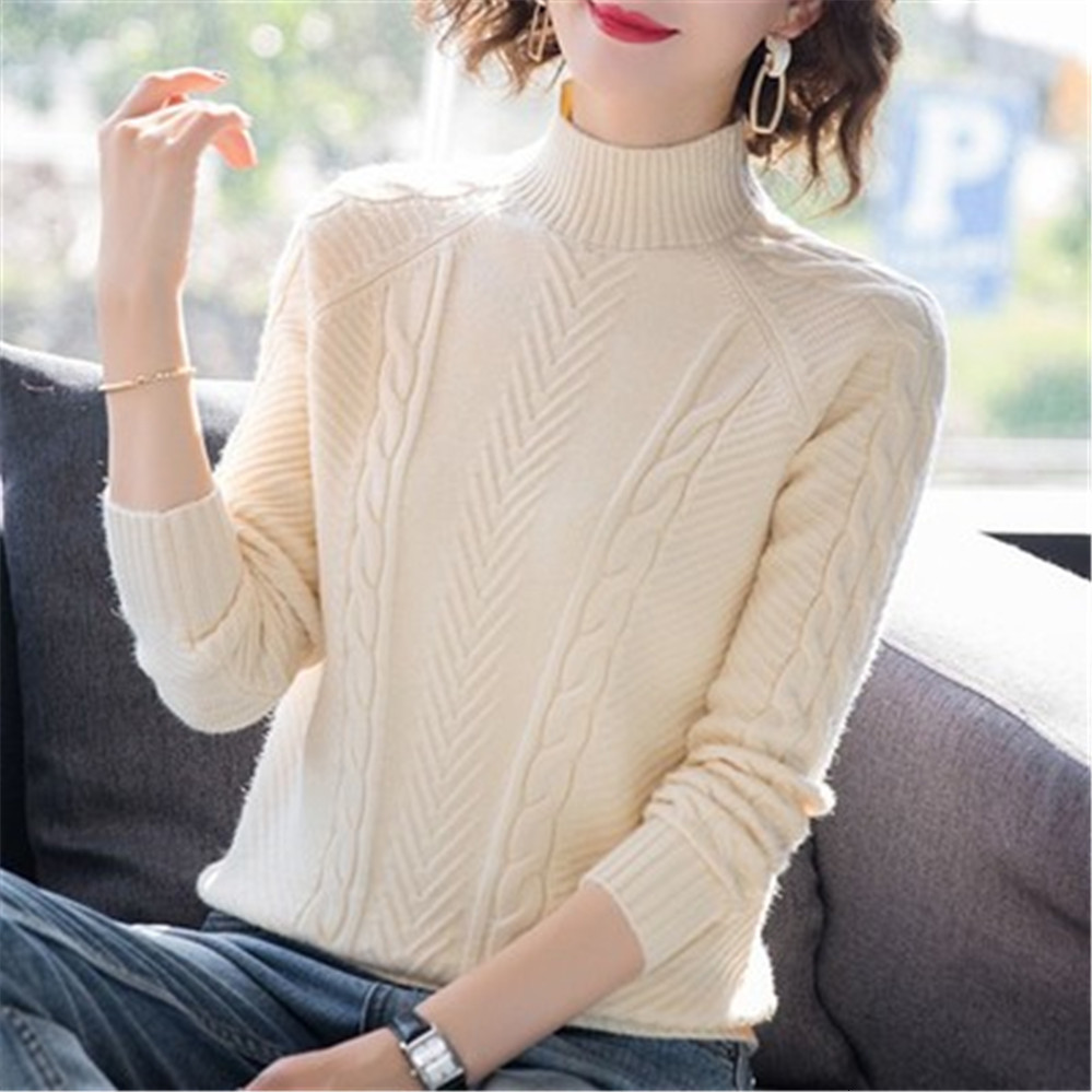 Women's Sweaters Korean Autumn Winter Women Knitted Turtleneck Sweater Casual Soft Jumper Fashion Slim Femme Elastic Pullovers Ladies 221123