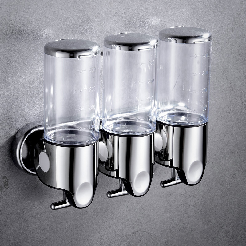 Liquid Soap Dispenser Wall Mounted Bathroom Shampoo Double Holder Head Shower Container 221123