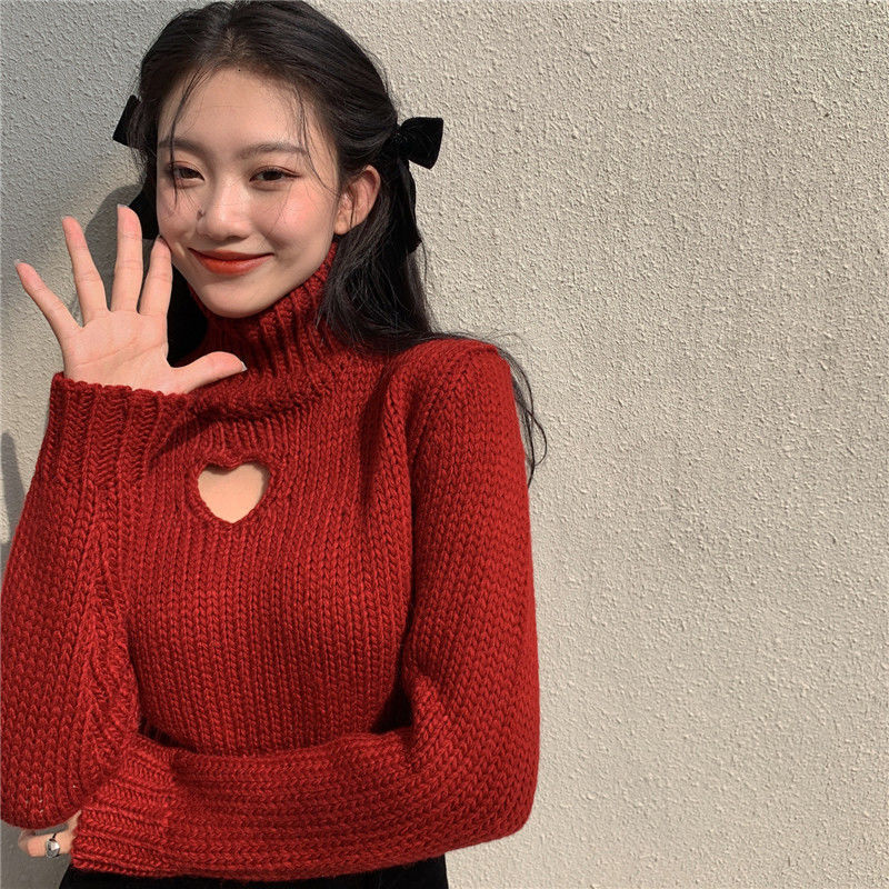 Women's Sweaters Pullover Women Leisure Solid Hollow Out Fashion Elegant Slim All-match Female Cropped Turtleneck Sweater College Korean Style 22