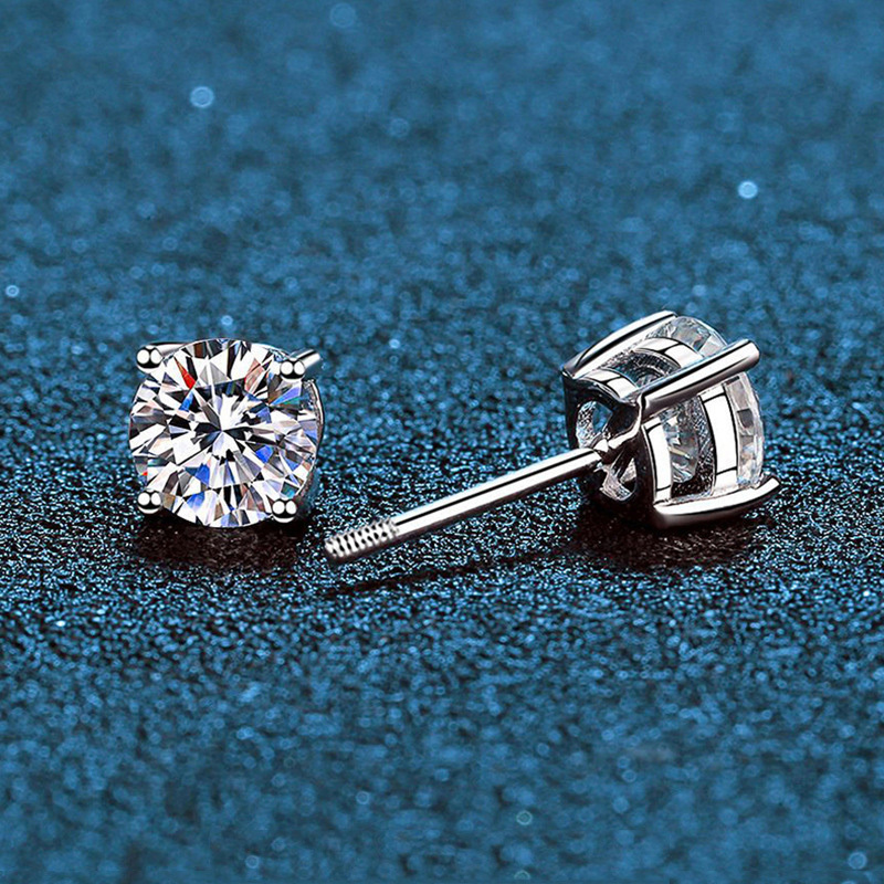 Stud COSYA 925 Sterling Silver 031 Carat D Color Screw Earrings for Women Fine Jewelry Platinum 4 Prong Gifts 221119