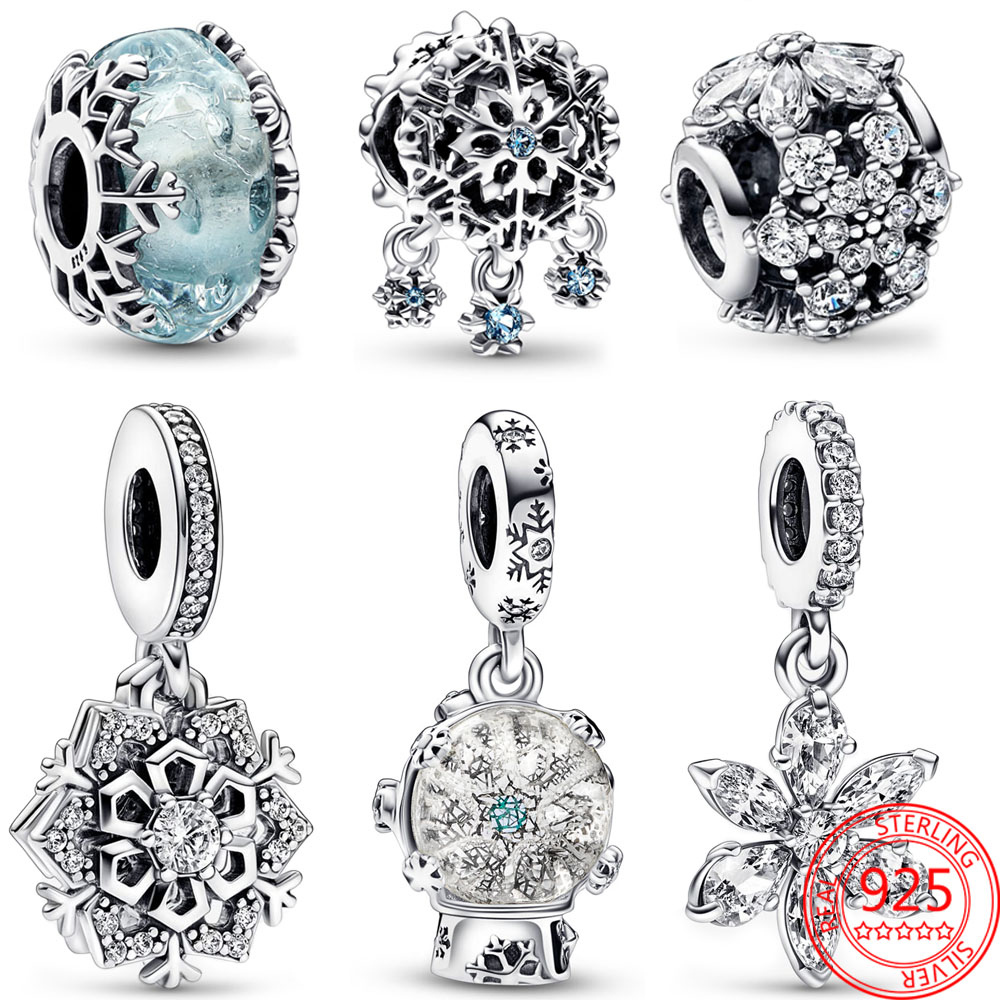 The New Popular 925 Sterling Silver Winter Series Snowflake Charm Blue Glass Beads Snowball Angel Pendant Pandora Bracelet Women's Jewelry Christmas Gift
The New Popular 925 Sterling Silver Winter Series Snowflake Charm Blue Glass Beads Snowball Angel Pendant Pandora Bracelet Women's Jewelry Christmas Gift