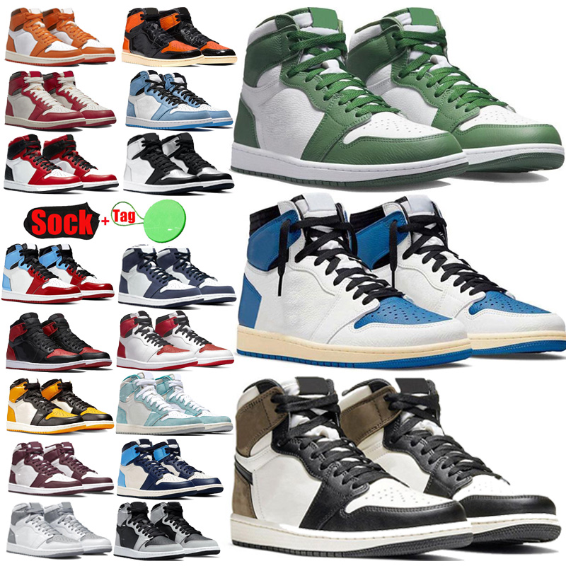 Basketball Shoes Sneaker Sneakers Trainer Trainers University Blue Travis Fragment Bred Light Smoke Grey Junmpman 1 1S Unc High Women Men For Og Bordeaux Retro Mocha