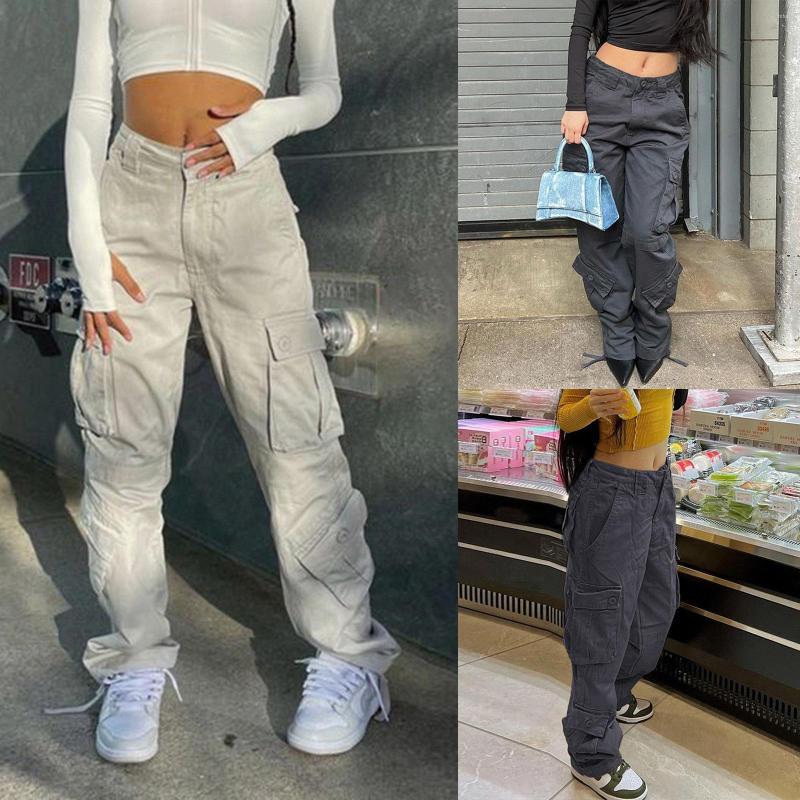 Women's Jeans For Ladies High Waist Cargo Pants Women 2022 Fashion Casual Hip Hop Street Retro Multi-Pocket S-XL, 6683-light grey
Women's Jeans For Ladies High Waist Cargo Pants Women 2022 Fashion Casual Hip Hop Street Retro Multi-Pocket S-XL, 6683-light grey