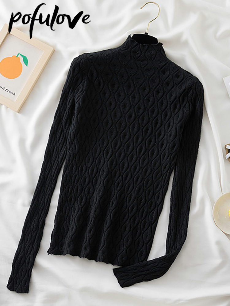 Women's Sweaters Half Turtleneck Women Knitwear Slim Solid Color Pullover Autumn and Winter Warm Knitted Jumper Soft Pull 221123
