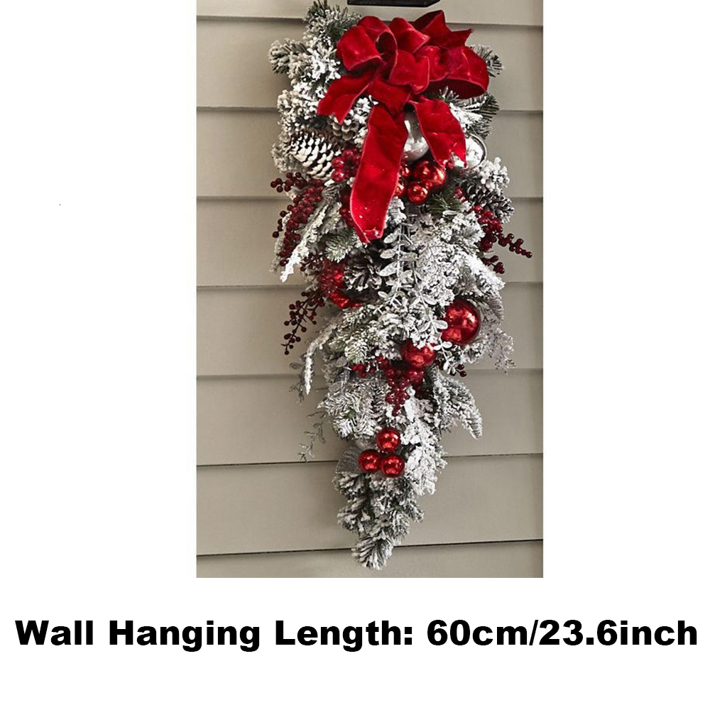 Christmas Decorations Wreath Set Xmas Outdoor Signs Home Garden Office Porch Front Door Hanging Garland Year Decor 221122