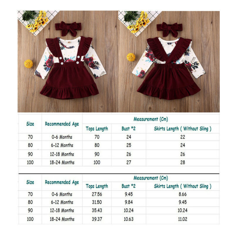 Clothing Sets born Baby Girl Clothes Set Floral Bodysuit Romper Jumpsuit Tops T Shirt Suspender Skirts Bow Headband Outfit 221122